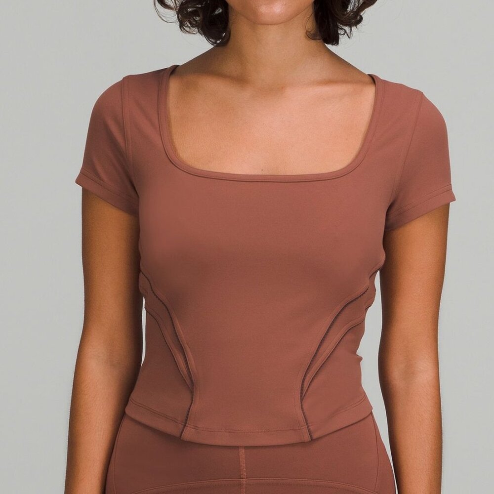 lululemon Square Neck Mesh and Nulu Yoga T-Shirt